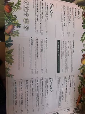 Menu  at Le Botaniste - UES in New York City