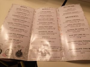 Menu Oct 2019 at Le Botaniste - UES in New York City