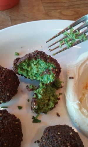 falafel with italian parsley, delicious at Hummus Mediterranean Cuisine in San Mateo
