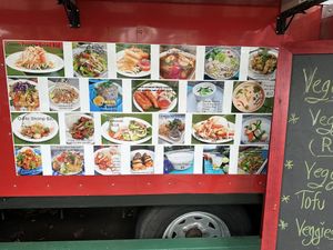 Menu with meat dishes  at Ae's Thai Kitchen - Food Truck in Hana