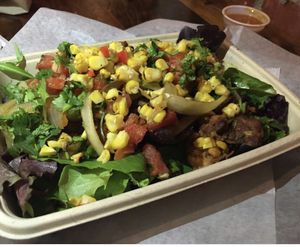 Tempeh, as of last week now have beyond meat though at Freebirds World Burrito in Midland