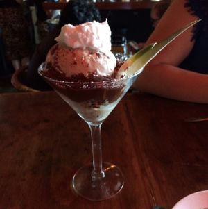 Fried banana sundae at No Bones Beach Club in Seattle