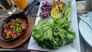 Lettuce wraps - looks not nice but it's tasty at No Bones Beach Club in Seattle