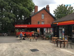 outside  at Hyde Park Book Club in Leeds