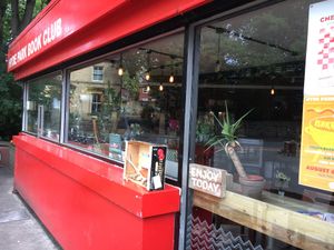 outside  at Hyde Park Book Club in Leeds