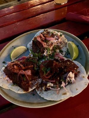 Pulled ‘pork’ tacos  at Hyde Park Book Club in Leeds