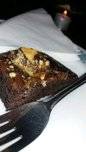 vegan brownie at Hyde Park Book Club in Leeds