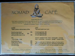 Drinks Menu at Nomad Cafe in Hoi An