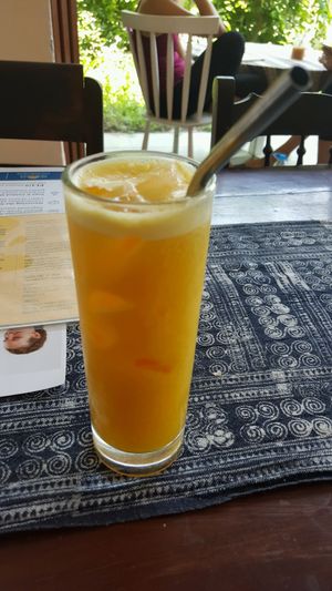 passionfruit juice without sugar at Nomad Cafe in Hoi An