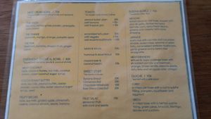 Current menu at Nomad Cafe in Hoi An