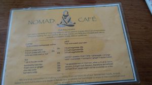 Current menu at Nomad Cafe in Hoi An