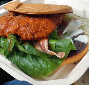 Buffalo bacon chik'n sandwich at The Butcher's Son in Berkeley