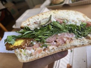 Squash ricotta sandwich at The Butcher's Son in Berkeley