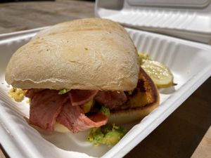 #ThisIsMyAddiction brunch sandwich: indulgent! at The Butcher's Son in Berkeley