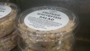 smoke whitefish salad, vegan at The Butcher's Son in Berkeley