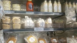 case of seitan meats and cheeses at The Butcher's Son in Berkeley