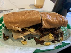 The steak and egg hoagie (brunch)   at The Butcher's Son in Berkeley