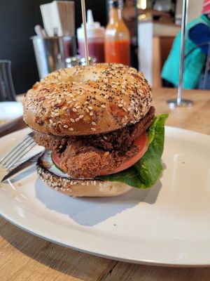 Fried chicken sandwich at The Butcher's Son in Berkeley