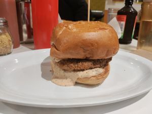 Pickles and fried chicken at The Butcher's Son in Berkeley