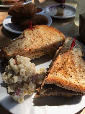 Reuben with macaroni salad at The Butcher's Son in Berkeley