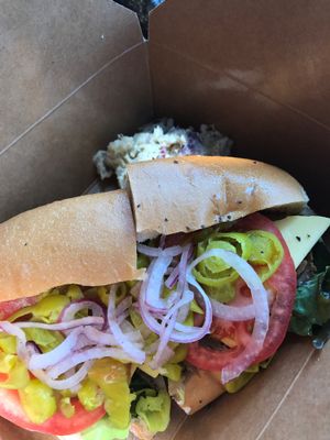 Deli sub with potato salad at The Butcher's Son in Berkeley