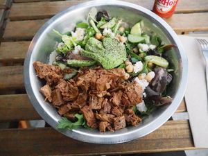 salad with "steak" and "feta" at The Butcher's Son in Berkeley