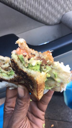 This was the Tuna Melt I demolished before a pic at The Butcher's Son in Berkeley