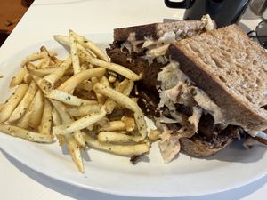 Pastrami with fries   at The Butcher's Son in Berkeley