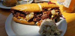 cheese steak sandwich at The Butcher's Son in Berkeley