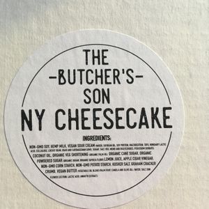 Whole vegan NY cheesecake ingredients at The Butcher's Son in Berkeley