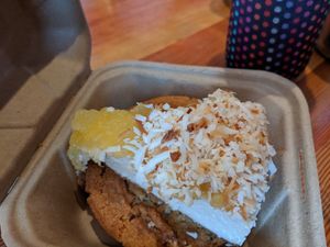Pineapple cheesecake atop couple of cookies - takeout desserts since brunch was so filling at The Butcher's Son in Berkeley