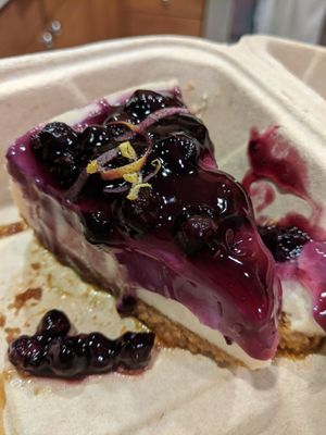 Vegan blueberry cheezecake at The Butcher's Son in Berkeley