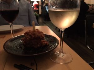 Michelin rated Indochine Corn Fritters with plum sauce at Mango on Main in Napa