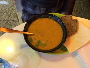 Unbelievably delicious vegan soup! at Supubarinn in Reykjavik