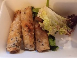 Vegan spring rolls at Tata Restaurant in Vienna
