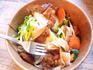 With seitan at Tata Restaurant in Vienna