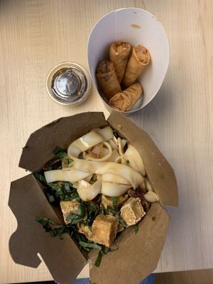 Crispy rolls and caramelized onion noodles at Vu Noodles in Charlottesville