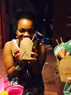 Another satisfied customer at Vu Noodles in Charlottesville