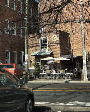 View from the parking lot we couldn’t use.  at Vu Noodles in Charlottesville