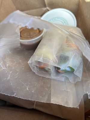 We saved the Spring Rolls for later.  at Vu Noodles in Charlottesville