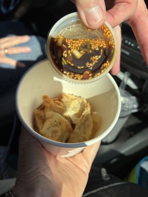 The Veggie Dumplings were tiny but mighty.  I wish that container had been full.  Though I have to say they fried them at the perfect temperature and weren’t greasy at all.  at Vu Noodles in Charlottesville