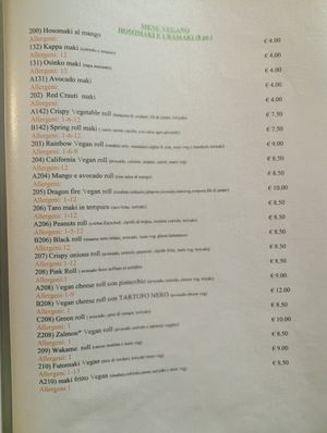 Menu5 at Asia Fusion Sushi in Paderno Dugnano