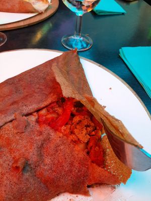 Galette vegan (ratatouille + steak vegan) at Cosy Lunch in Rouen