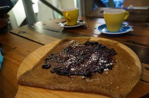 Galette w/blueberry jam at Cosy Lunch in Rouen