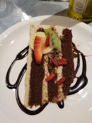 Choclate cake dessert at Teresa Carles in Lleida