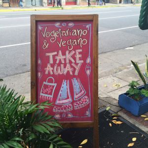 Sign outside Y la vaca chocha at Y la vaca Chocha in Buenos Aires
