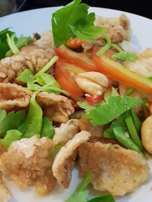 Mixed crispy salad at J Class Vegetarian Restaurant in Nakhon Pathom