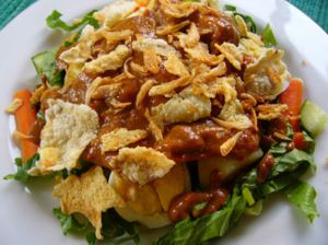 gado gado Indonesian food at One Yoga Cafe in Koh Phangan