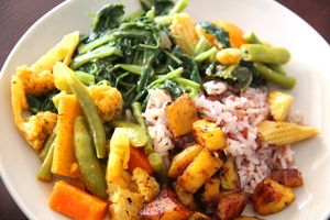 Food from the buffet.  at One Yoga Cafe in Koh Phangan