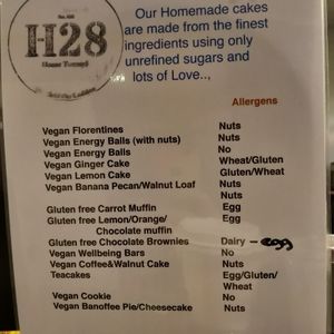 Cakes and snacks menu at House Twenty8 in Sherfield On Loddon